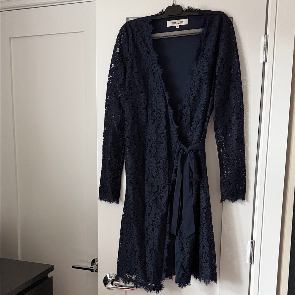 Diane Von Furstenberg Navy Lace Dress